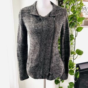Gap Charcoal Gray Wool & Alpaca Blend Side Zip Knitted Sweater with Pockets XS